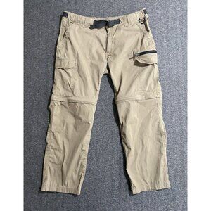 BC Clothing Men's Convertible Cargo Hiking Pants Belted Tan Size XL-30